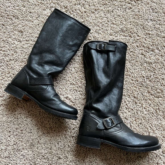 Frye Veronica Slouch leather Boot, 13.75 inch shaft, Black 9.5 - Picture 4 of 9